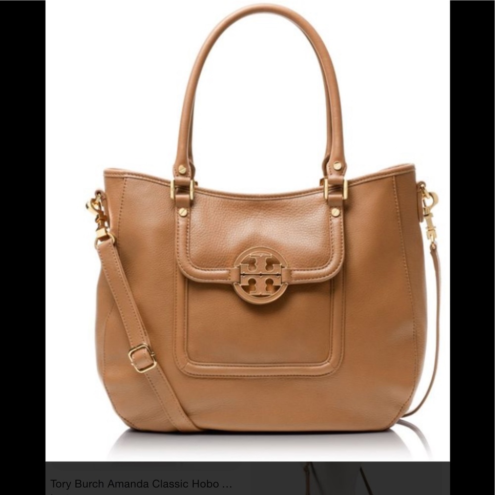 Tory Burch Tan Leather Amanda Classic Hobo Crossbody